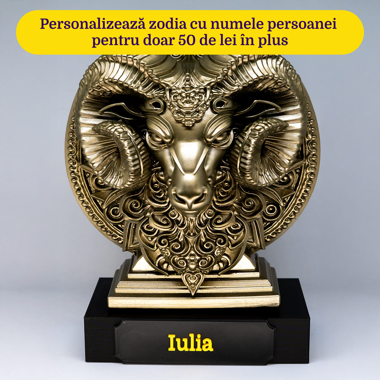 Berbec Zodie | Statuetă Horoscop Premium | Finisaj efect bronz